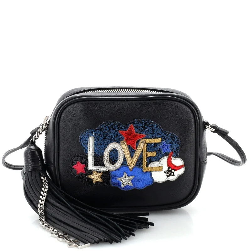 Classic Monogram Blogger Crossbody Bag Patch Embellished Leather Small