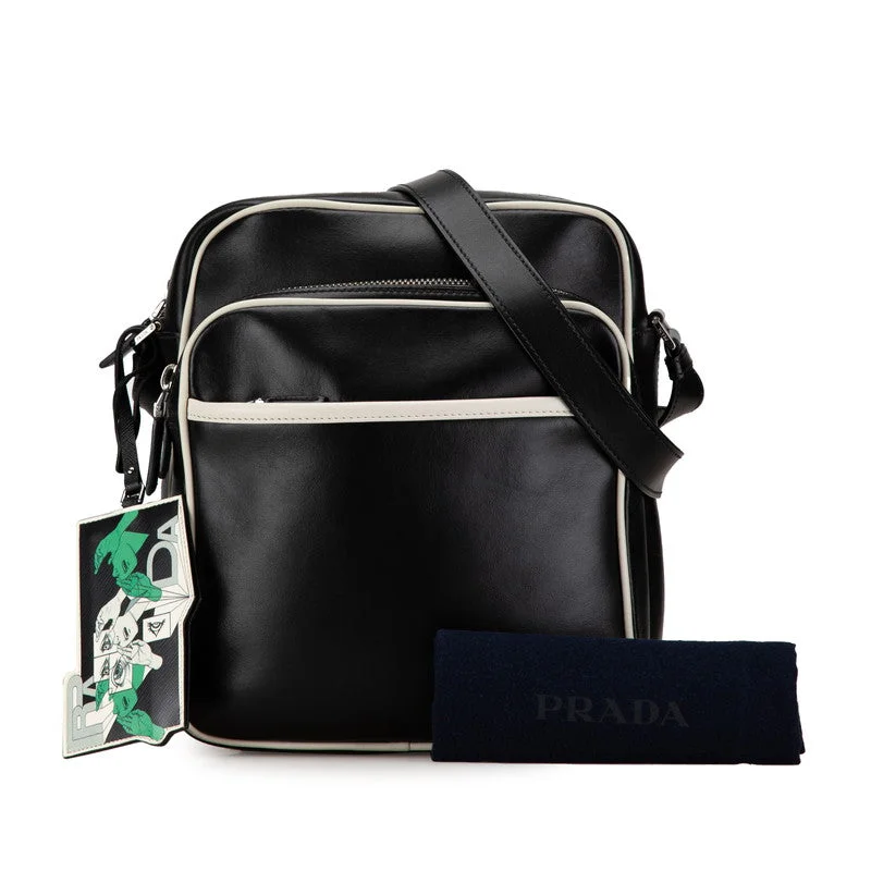 Prada Leather Triangle Logo Crossbody Bag